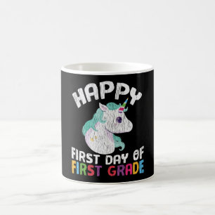 Happy First Grade Unicorn First Day of School Gift Coffee Mug