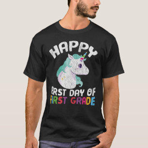 Happy First Grade Unicorn First Day of School Gift T-Shirt