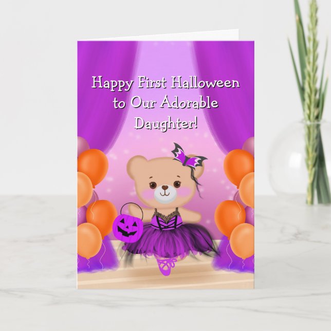  Happy First Halloween Ballerina Daughter Card (Front)