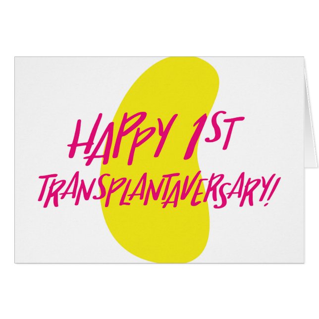 Happy First Kidney Transplantaversary Card (Front Horizontal)