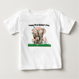 happy first mother day cute elephant  baby T-Shirt