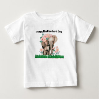 happy first mother day cute elephant baby T-Shirt