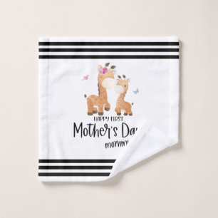 Happy First Mother’s Day 🦒 Giraffe + Butterflies Wash Cloth
