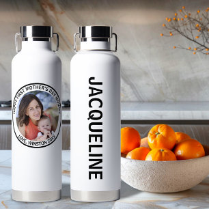 Happy First Mother’s Day Mommy Custom Photo & Name Water Bottle