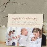 Happy First Mothers Day - 3 Photo Cream Plaque<br><div class="desc">Create your own First Mother's Day photo plaque using 3 of your favourite photos with your new baby. The template is set up for you to edit any or all of the wording which currently reads "happy first mother's day [NAME] - YOU'RE A NATURAL!", "We love you all the word...</div>