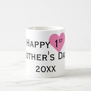 Happy First Mother's Day Black & Pink Mug