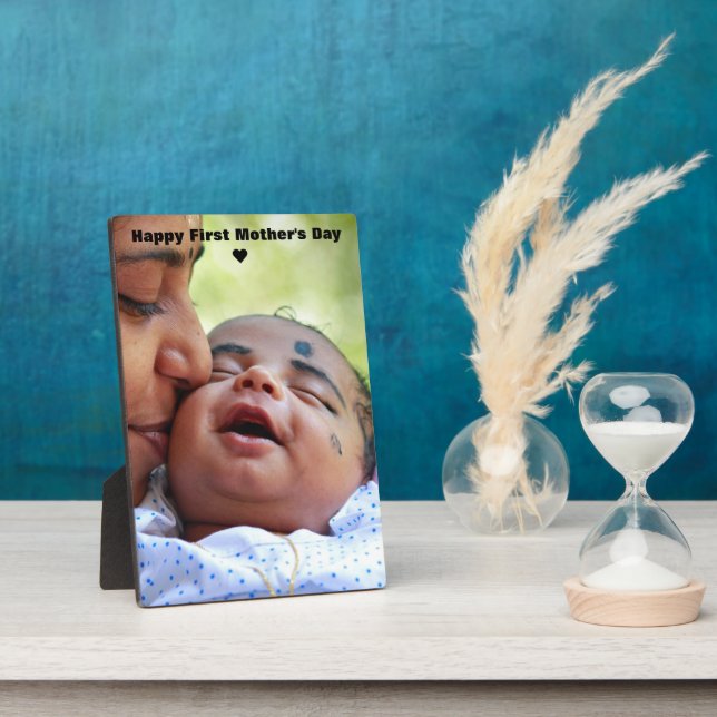 Happy First Mother's Day Custom Mum & Baby Photo   Plaque (Side)