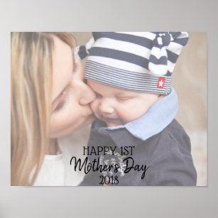 Happy First Mother's Day Custom Photo Poster