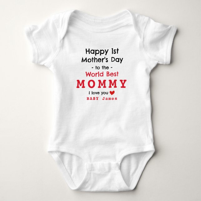 HAPPY FIRST MOTHER'S DAY - CUSTOMIZE IT  BABY BODYSUIT (Front)