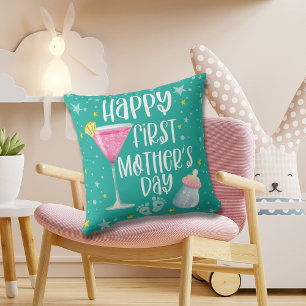 Happy First Mother's Day Cute Elegant Throw Pillow