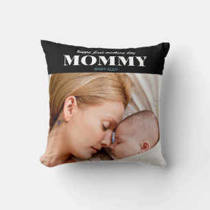 happy first mothers day cute photo collage cushion
