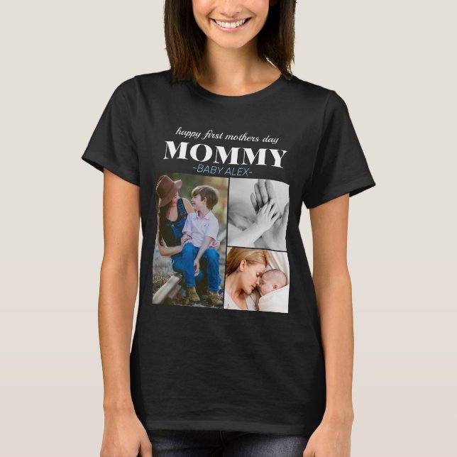 happy first mothers day cute photo collage T-Shirt (Front)