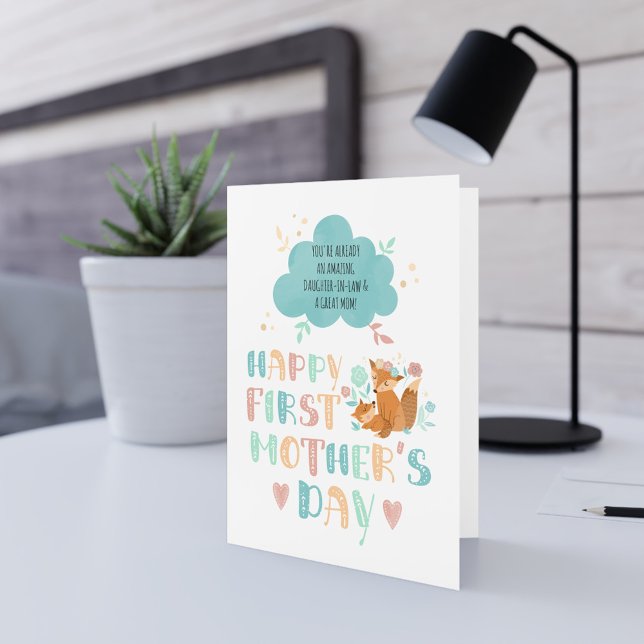 Happy First Mothers Day For Daughter-in-Law Boho Card (Creator Uploaded)