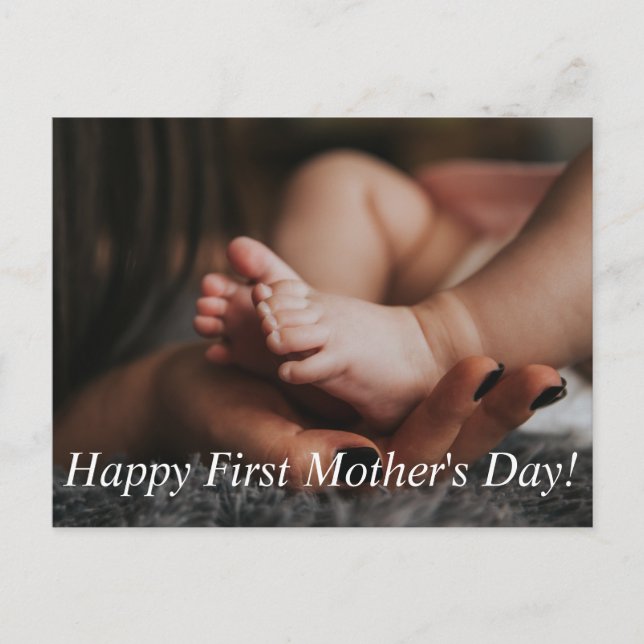 happy first mothers day, holiday photo minimalist postcard (Front)