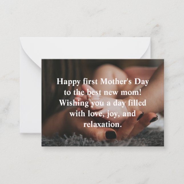  happy first mothers day, holiday photo modern card (Front)