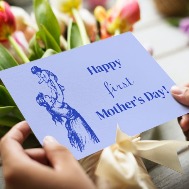 Happy first Mother's Day - It's a boy! Blue Postcard (Creator Uploaded)