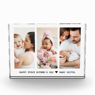 Happy First Mother's Day New Mum 3 Photo Collage Block