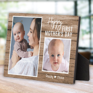 Happy First Mother's Day New Mum Wood 2 Photo Plaque