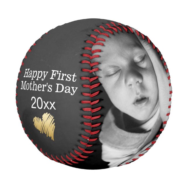 Happy First Mothers Day Personalised One of a Kind Baseball (Angled)