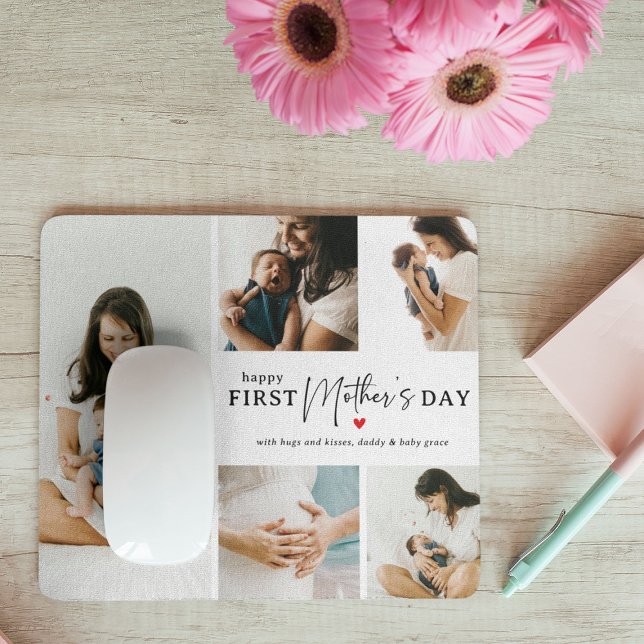 Happy First Mother's Day' Photo Collage Keepsake Mouse Mat (Creator Uploaded)