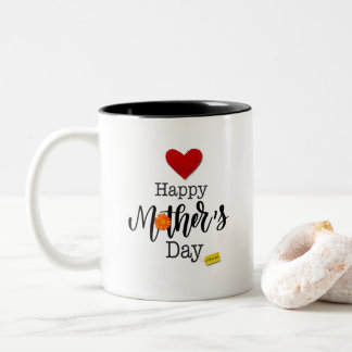 Happy First Mothers Day simple design Two-Tone Coffee Mug
