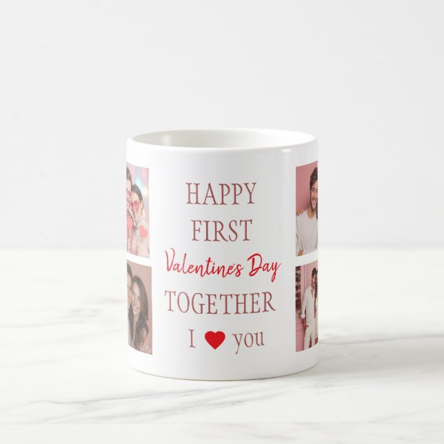 Happy First Valentine's Day Mug | Couple Photos (Center)