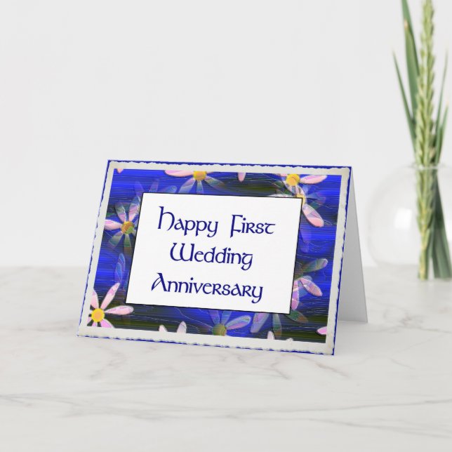 Happy First Wedding Anniversary Card (Front)