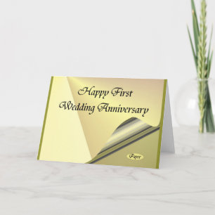 Happy First Wedding Anniversary Paper Card