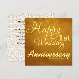 Happy First Wedding Anniversary to My Husband Card