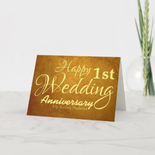 Happy First Wedding Anniversary to My Husband Card