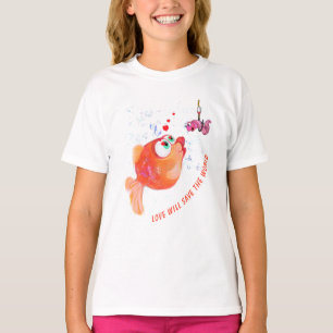 Happy Fish and Worm T-Shirt Funny - Custom Text
