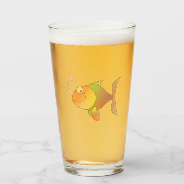 Happy fish Glass (Front Filled)