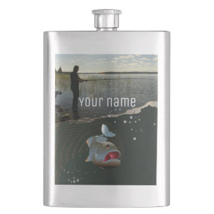 Happy fishing  hip flask