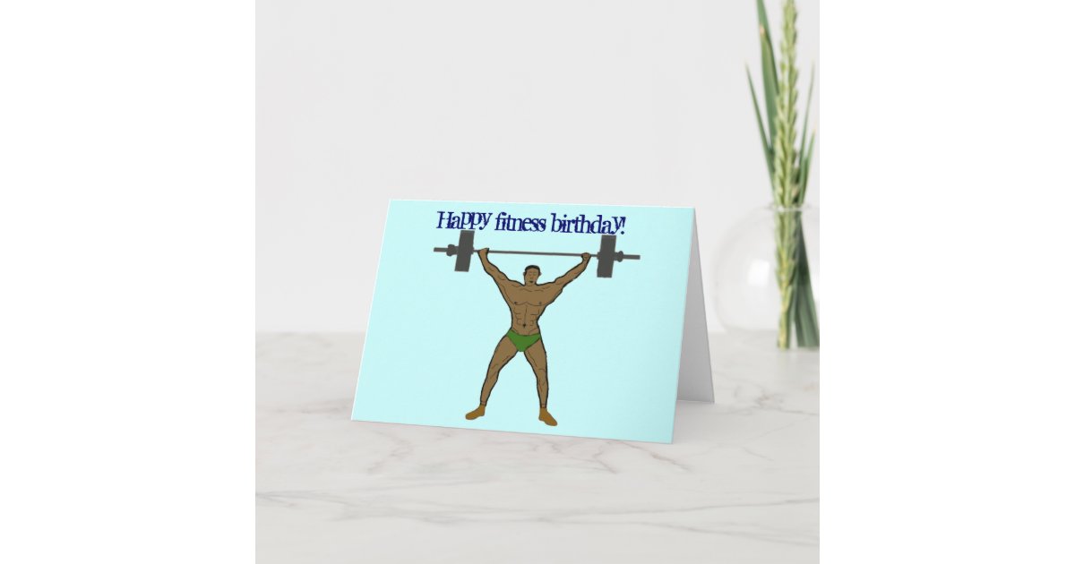 Happy fitness birthday Card Zazzle.co.uk