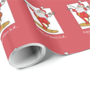 Happy Fitness Exercise Christmas with Santa Wrapping Paper
