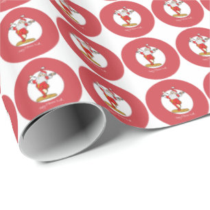 Happy Fitness Exercise Christmas with Santa Wrapping Paper