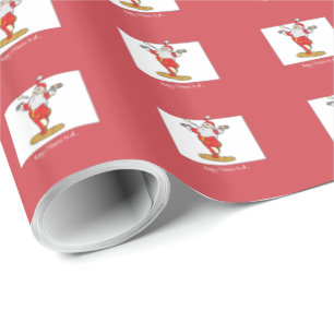 Happy Fitness Exercise Christmas with Santa Wrapping Paper