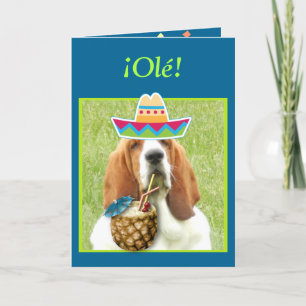 "Happy Five of Mayo!" w/Basset & Drinks Card