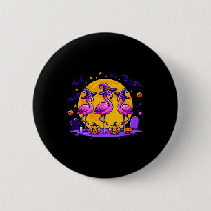 Happy Flamingoween Funny Flamingo Halloween Costum 6 Cm Round Badge