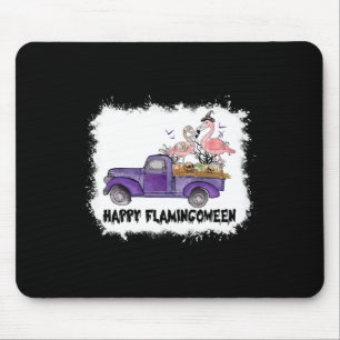 Happy Flamingoween Pink Flamingo Halloween Skeleto Mouse Mat
