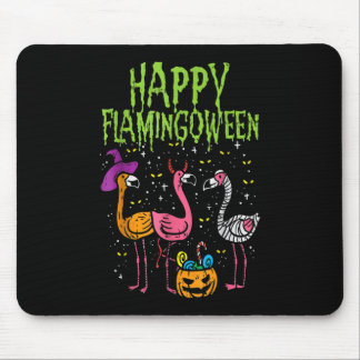 Happy Flamingoween Scary Flamingos Funny Halloween Mouse Mat