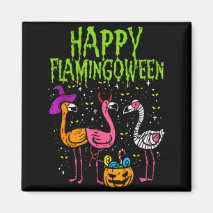 Happy Flamingoween Y Flamingos Funny Halloween Cos Magnet