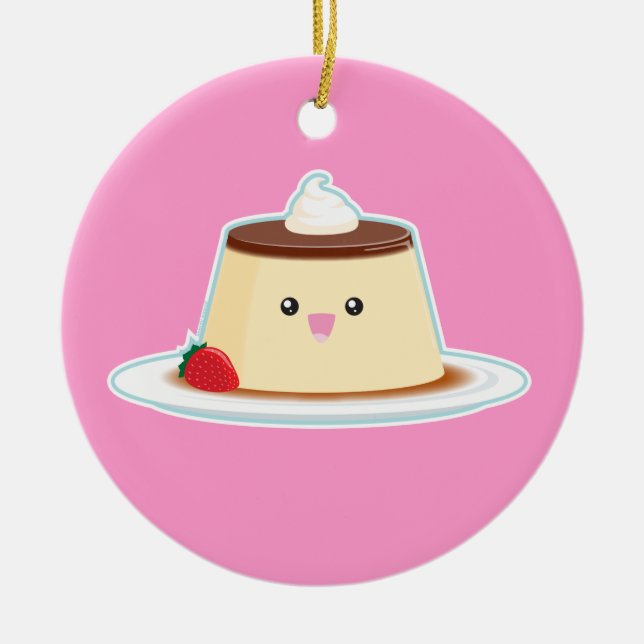 Happy Flan Ceramic Tree Decoration (Front)