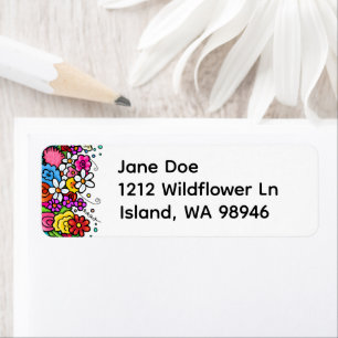 Happy Floral Address labels