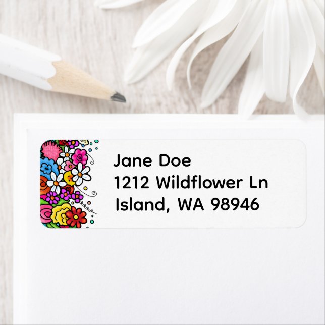 Happy Floral Address labels (Insitu)