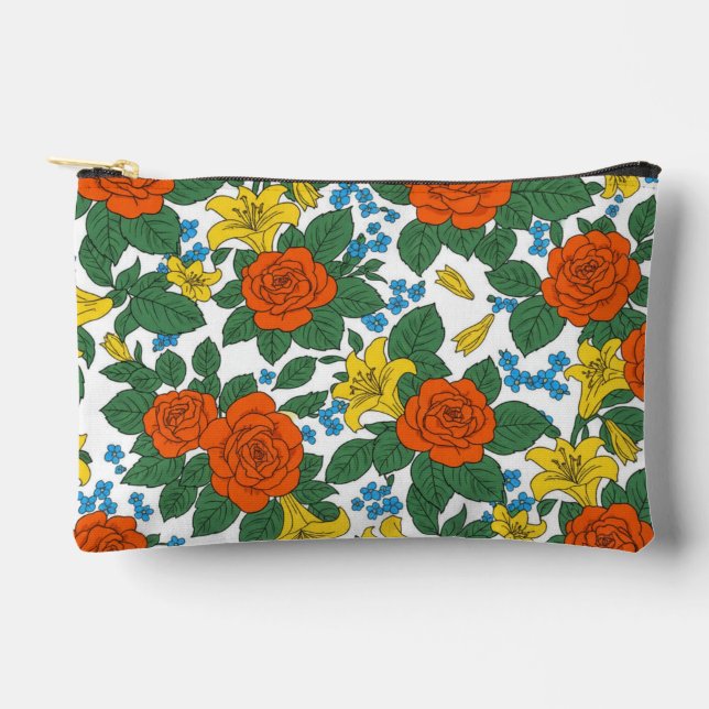 Happy Floral Clear  Accessory Pouch (Front)