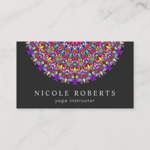 Happy Floral Mandala Business Card