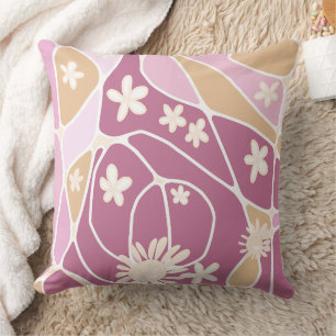 Happy Floral Neuro Art - Dusty Pink Oatmeal Cushion