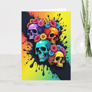 Happy Floral Skull Card