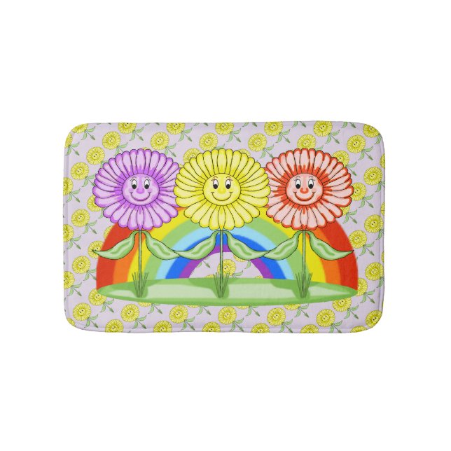 Happy Flower Bath Mat (Front)